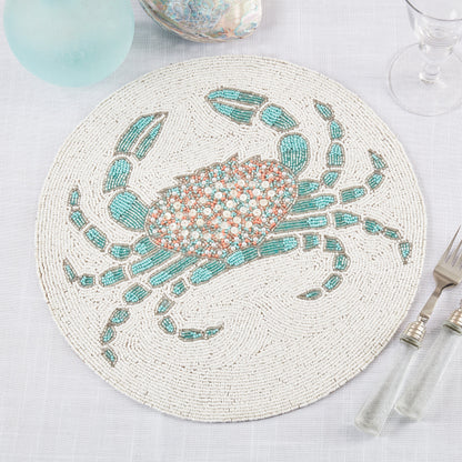 Crab Beaded Table Placemat, Set of 4