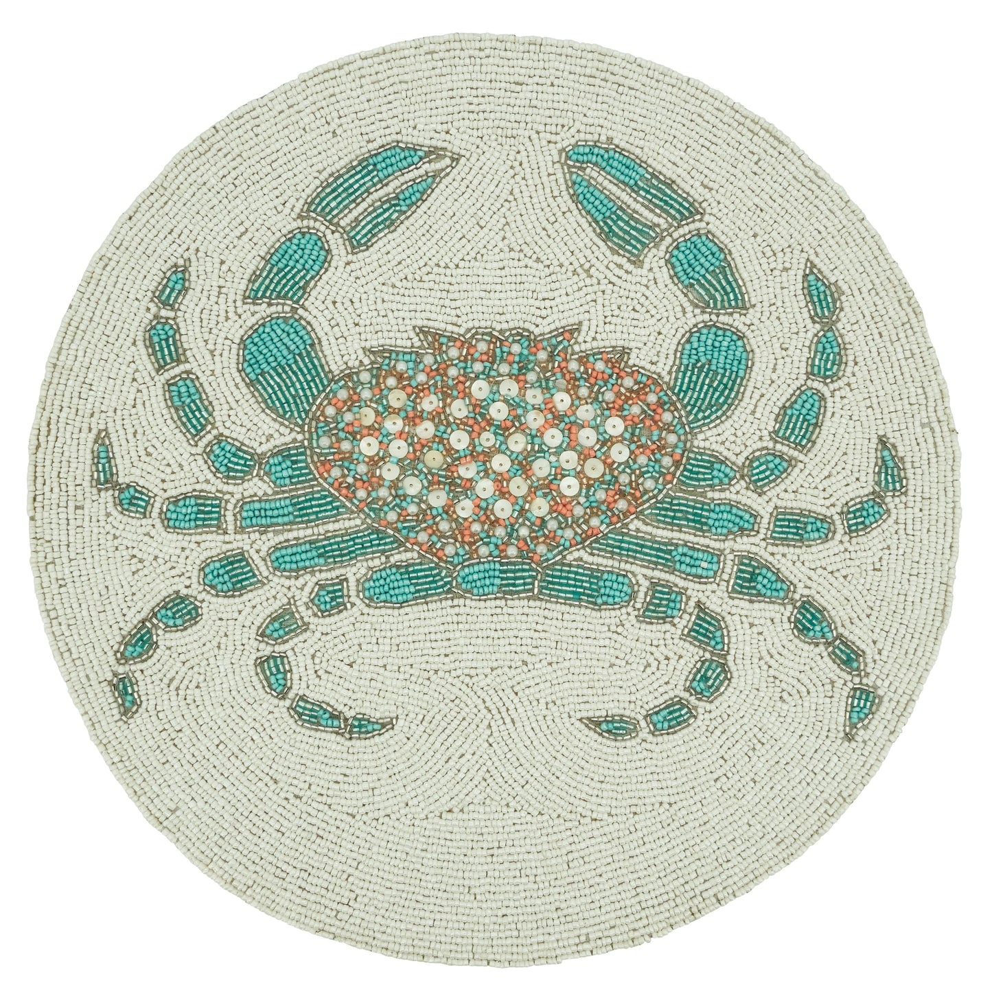 Crab Beaded Table Placemat, Set of 4