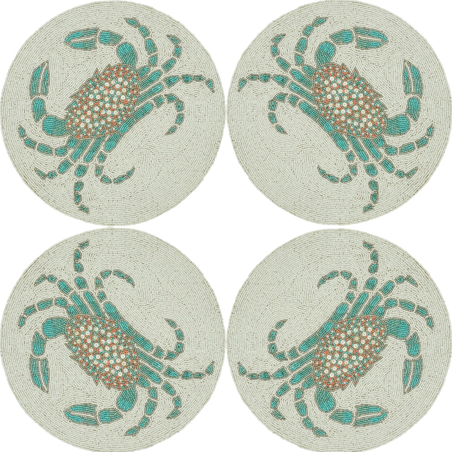Crab Beaded Table Placemat, Set of 4