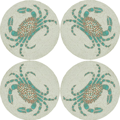 Crab Beaded Table Placemat, Set of 4