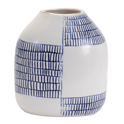 Etched Ceramic Bud Vase, Set of 2
