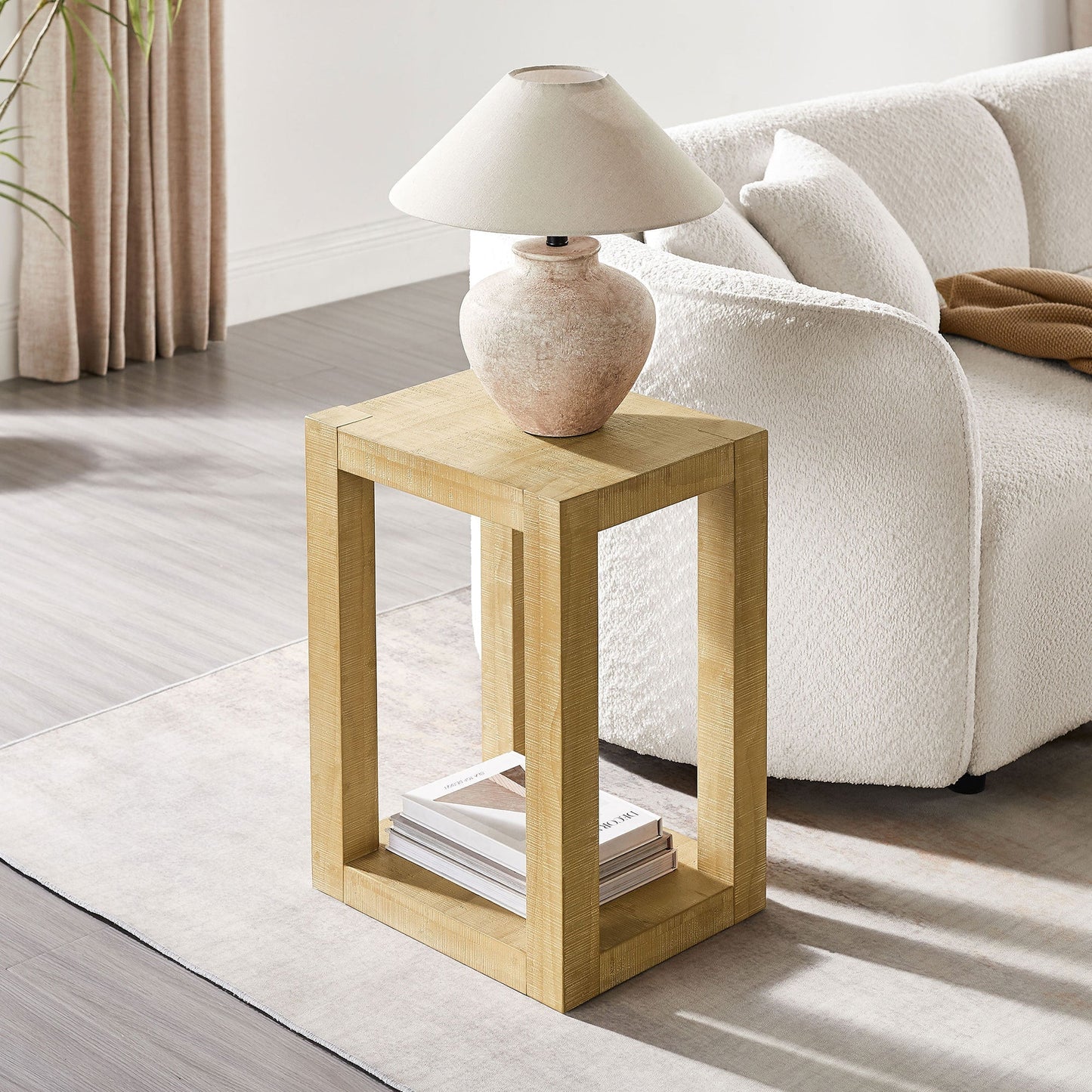 Modern 2-Tier Open Storage Side Table