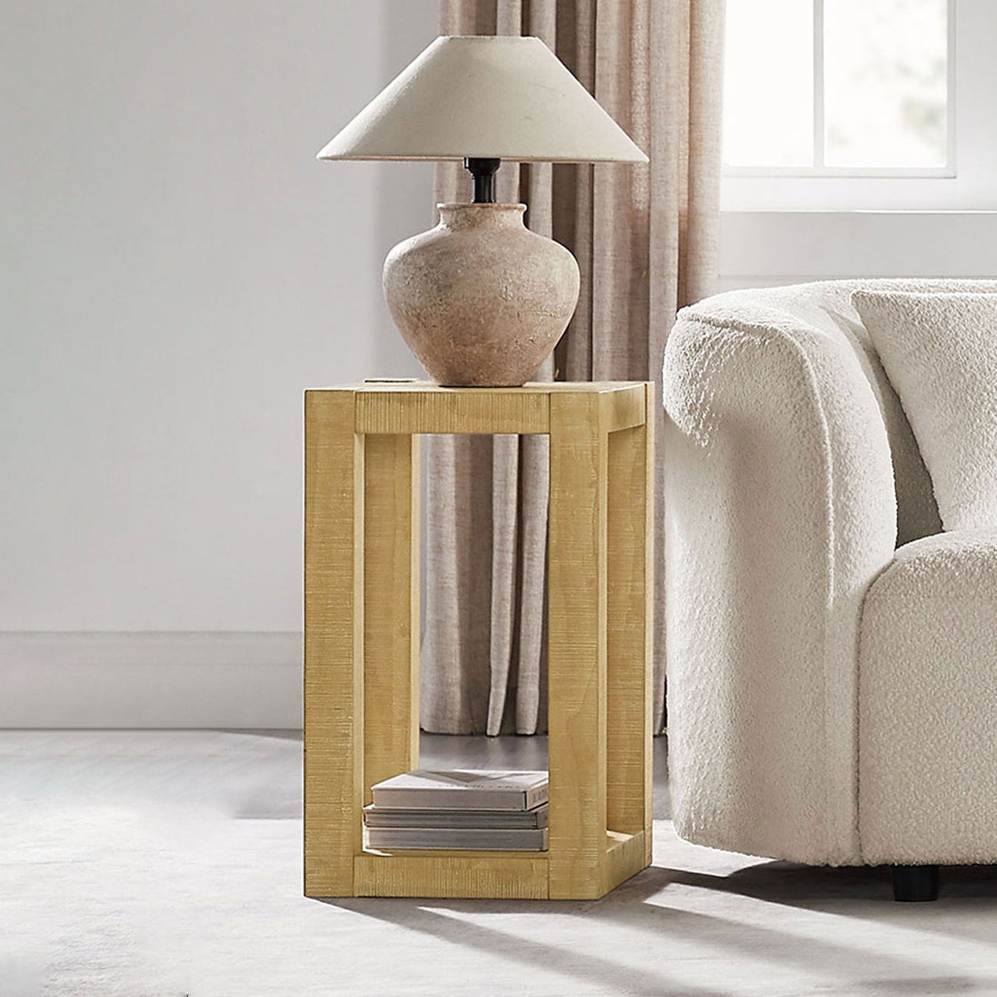 Modern 2-Tier Open Storage Side Table