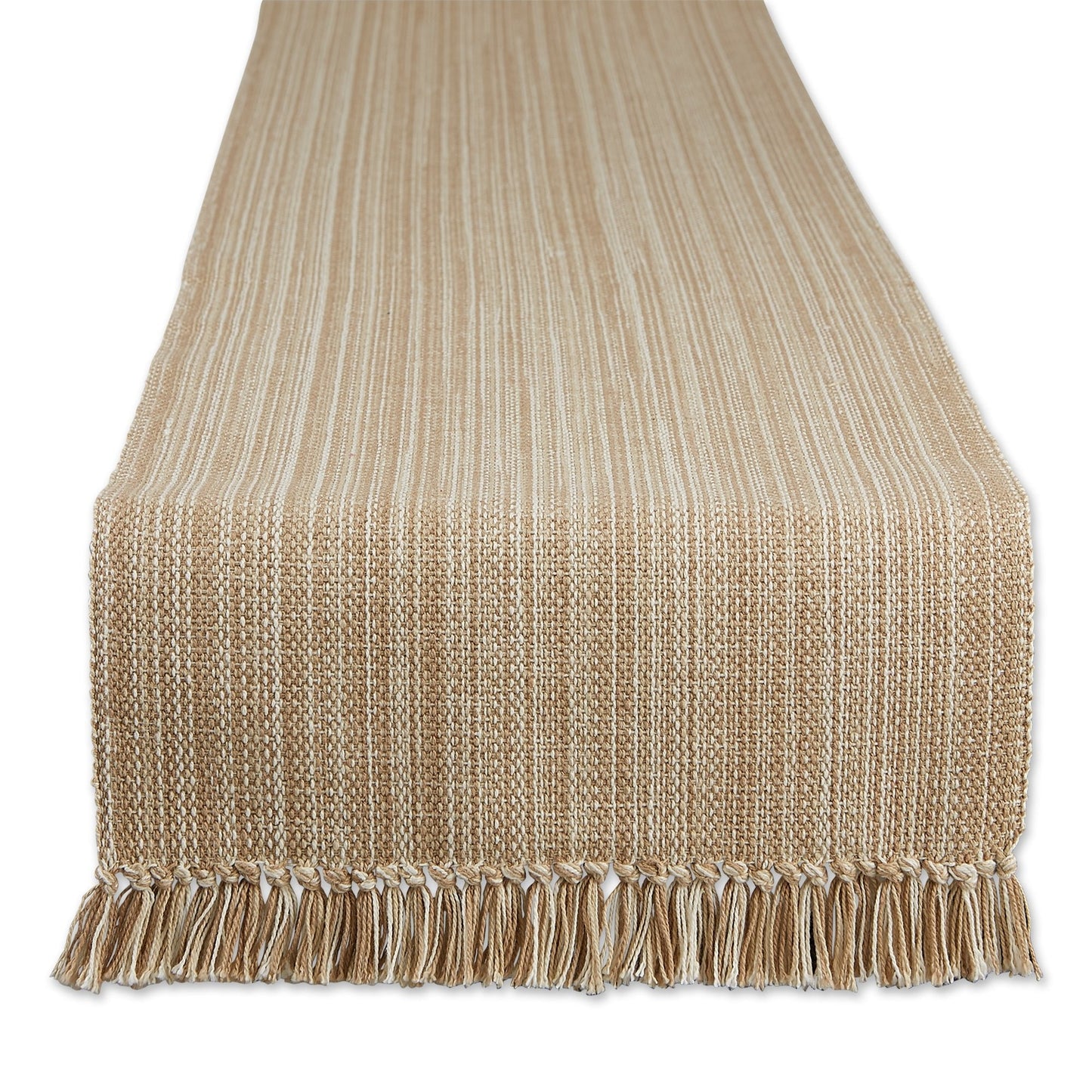 Taupe Variegated Fringe Table Runner 13X72